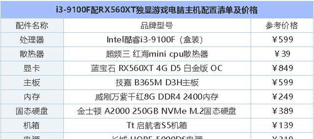 2024年游戏电脑配置推荐（为您找到最适合的游戏电脑配置） 